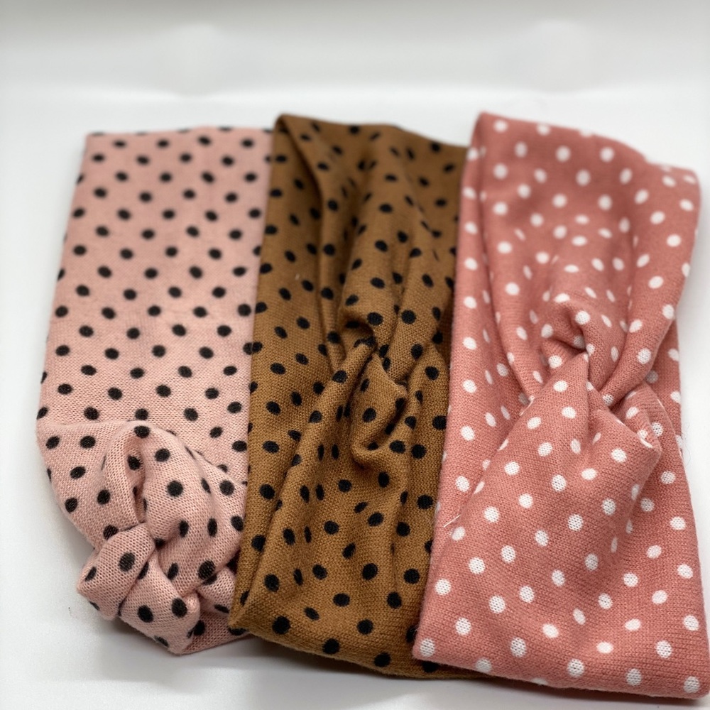 Polka dot Women’s headbands set of 3